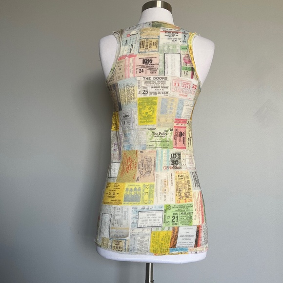 Printed Artwork Blue Label Made In Italy Linen Tickets Posters Tank Top Tee Smal - Picture 4 of 14